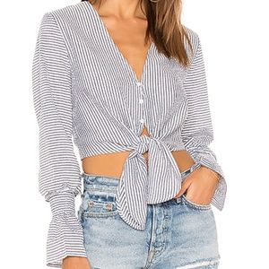 Anagram Stripe Long Sleeve Top